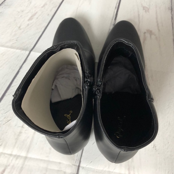 Qupid faux leather gold heel ankle boots heel - Picture 7 of 8